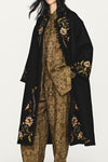 IN TO THE EAST 2025 Autumn/Winter Floral Embroidered Long Coat ITE-E1DGAW063BL22CO-HEI Black